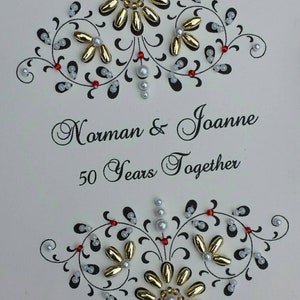 Personalized 5oth Wedding Anniversary Photo Album Gift Beaded Vintage Design 5x7 or 6x7.5 Brag Book image 2