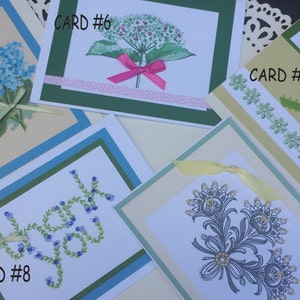 Collection of Hand-Sewn Beaded and Embellished Hand-made Blank Note Cards - You Pick your selection of 5 or 10 cards - We can Personalize