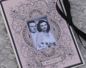 Anniversary Album, Vintage, Wedding Photo Album, Parents of the Bride Gift, Personalized Gift, Brag Book, heirloom, Photo album, 5x7, 4x6