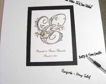 Monogram Guest book, Wedding Guest Book Alternative, Signature Matte, Monogram, Personalized Guestbook, Wedding Signatures, Autograph Mat