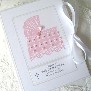 Personalized Photo Album Baby Girl Gift, Baptism Girl Gift - Hand Beaded Baby Shower Gift, New Born Gift 5x7 or 6x7.5