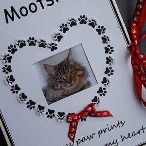 Personalized Pet Keepsake Photo Album, Animal Lovers, Pet Adoption, New Pet, Pet Memorial Gift, Dog, Cat, Hand-Beaded Heart Paw Prints image 4