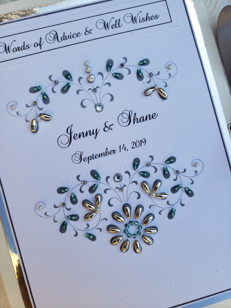 Bridal Advice Book, Shower Gift, Engagement Book, Personalized, Photo Album, Words of Wisdom, Couples Gift, Wedding Memories, Bride Gift image 2