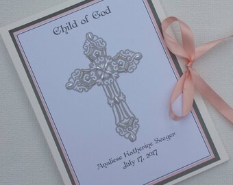 Baptism Album, cross album, communion album, Christian album, religious gift, baby gift, baby shower gift, christening gift, baby dedication