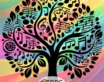 Music Tree SVG - Intricate Weeding, Cricut, Silhouette Vinyl Digital Files
