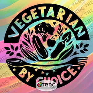 Végétarien au choix SVG - désherbage complexe, Cricut, Silhouette, vinyle, fichiers numériques, mois de la sensibilisation végétarienne, végétarien, amateur de légumes