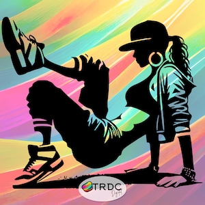 Break Dancing Girl SVG - Cricut, Silhouette Vinyl, Digital Files, Sport SVG, Digital File, Breakdancing, Breakdancer, Breakdance