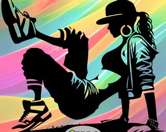Breakdance meisje SVG - Cricut, silhouet vinyl, digitale bestanden, Sport SVG, digitaal bestand, breakdance, breakdancer, breakdance