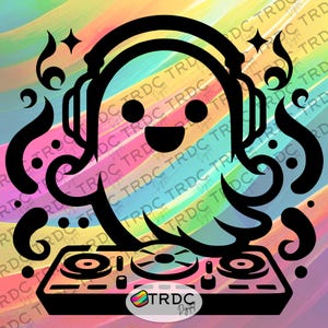 Freundlicher Geist DJ SVG - Cricut, Silhouette Vinyl, Digitale Dateien, Halloween SVG, Gruselige Saison SVG, Gruselige SVG, Geist SVG, All Hallows Eve