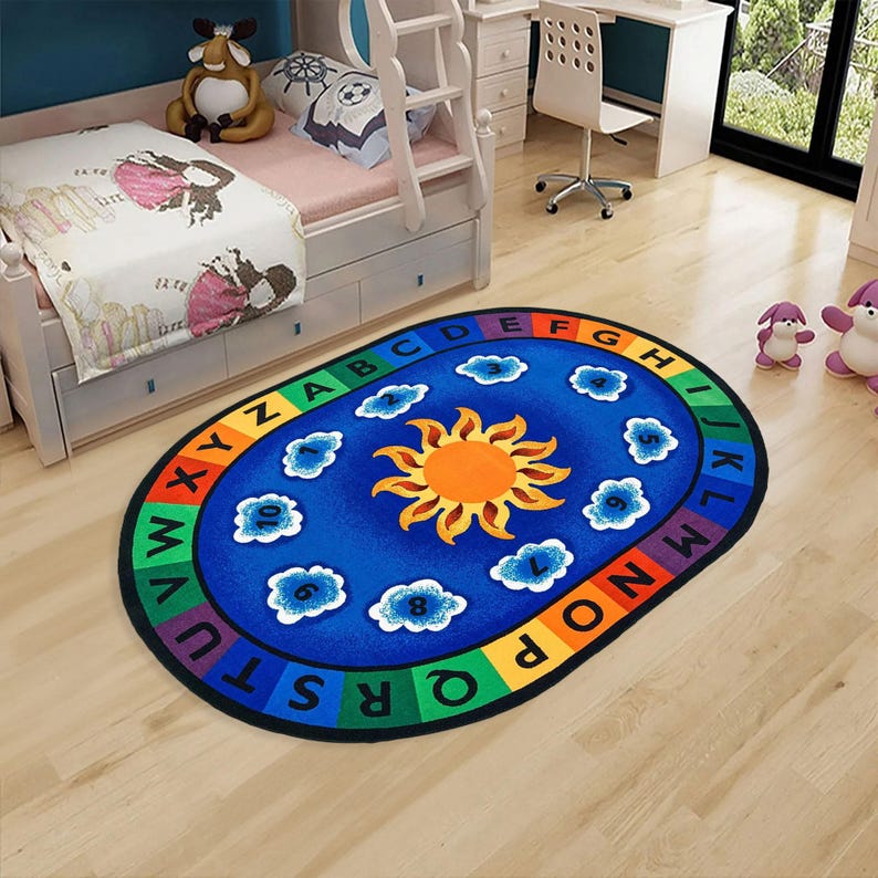 Educational ABC Phonics Rug: Colorful Alphabet and Numbers Classroom Mat image 2