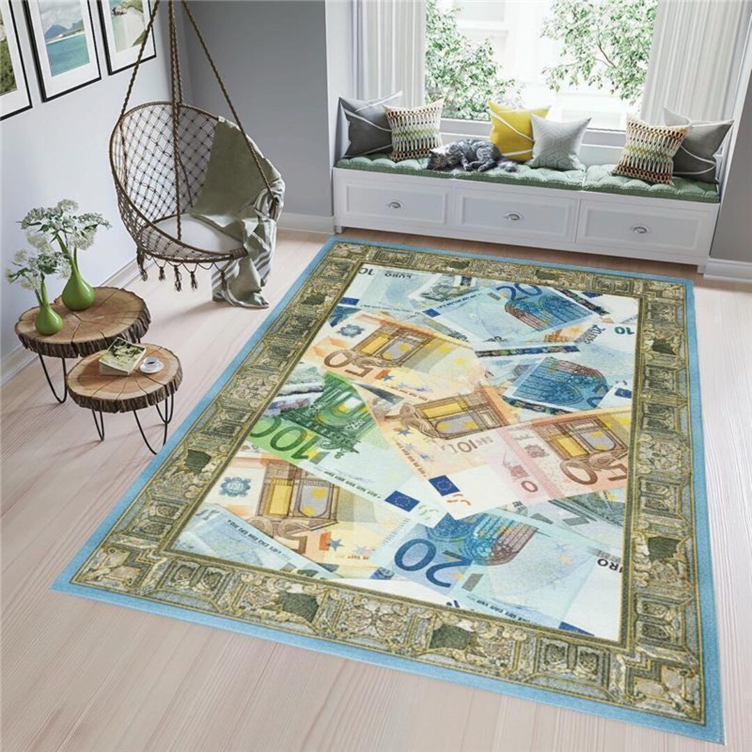Money Stack Rug Money Pattern Rug, Soft Velvet 3D Banknote Print (non-slip, Multiple ...