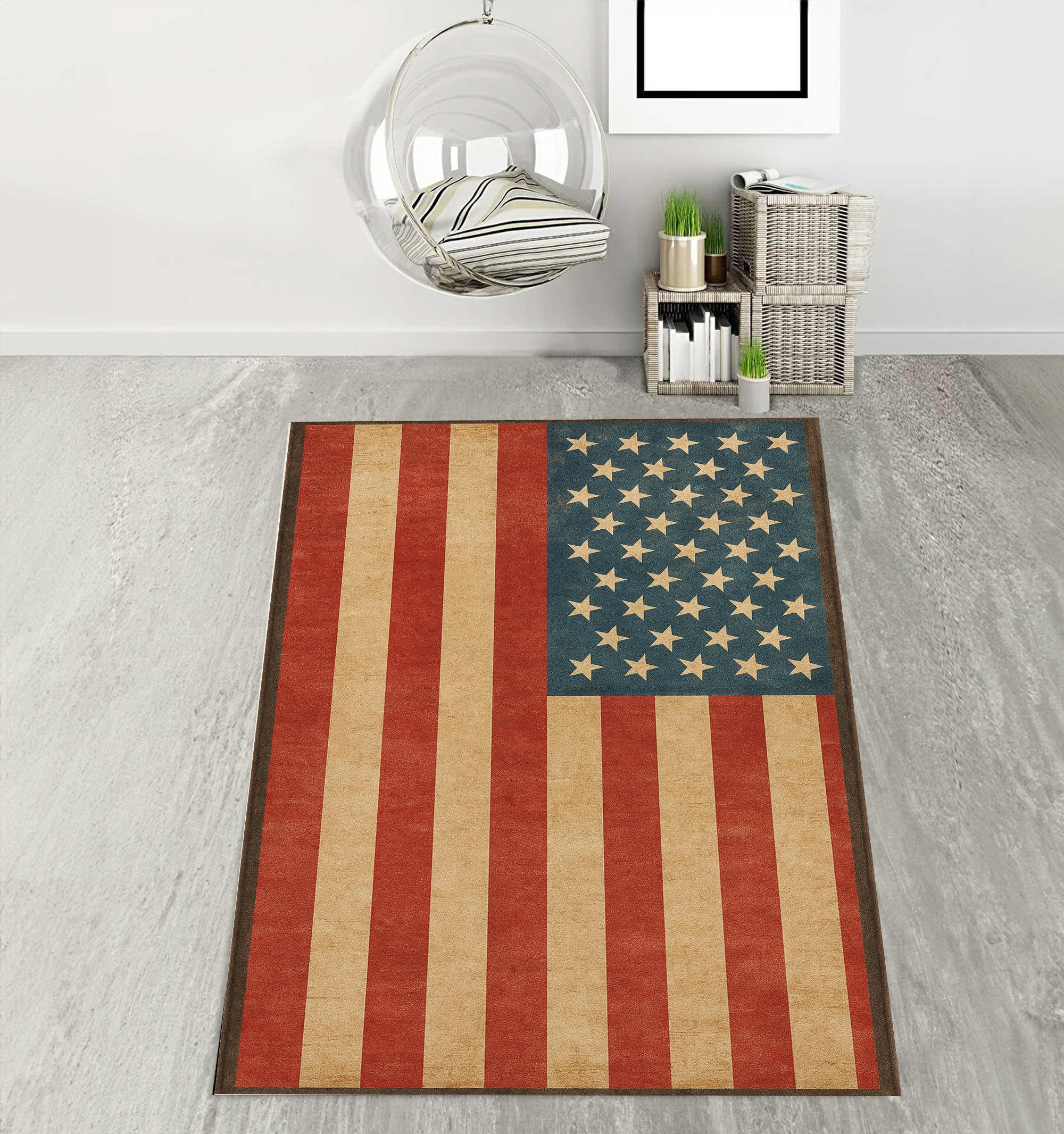 American Flag Rug: Vintage Patriotic Style (various Sizes Available) - Etsy