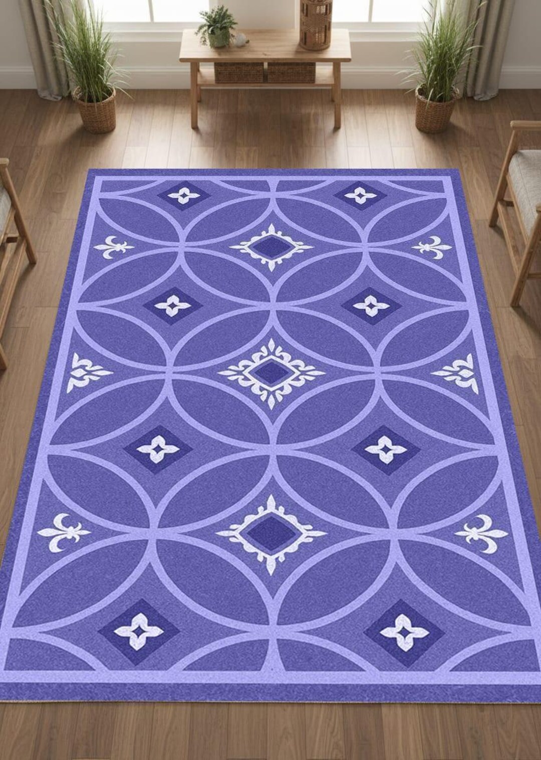 Circle Pattern Rug: Brown and Gold Geometric Design (multiple Sizes) - Etsy