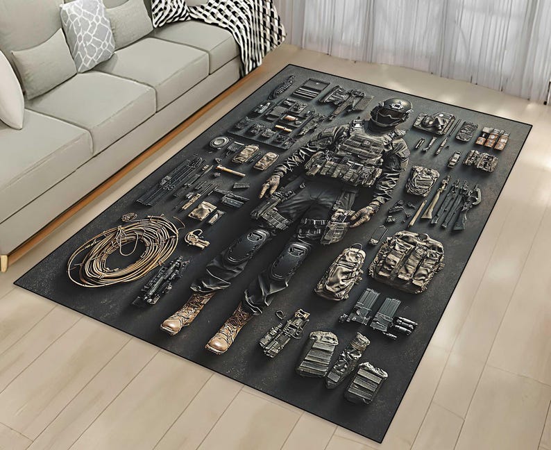Millitary Rugs Camouflage Rug: Military Vintage Decor (small to Extra Large Sizes) - Etsy