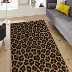Leopard Print Living Room Rug - Exotic Safari Style Decor - Etsy
