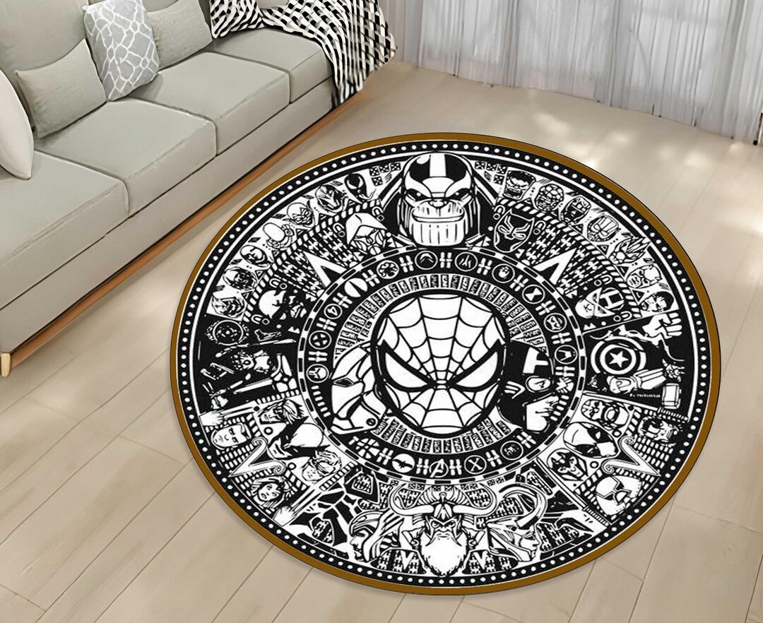 Spiderman Round Rug: Modern Kids Room Carpet - Etsy