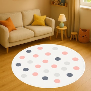 Speckled Polka Dot Ultra Soft Rug for Kids Room, Washable Soft Rug, Nursery Rug, Non-slip Kids Rug, Kids Area Rug, Child&#39;s Room Rug