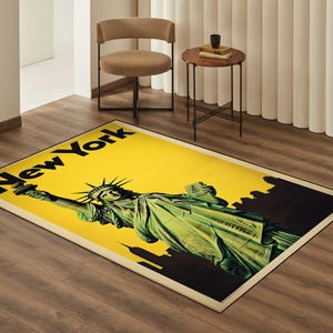 Statue of Liberty Rug: NYC Skyline, Travel Home Decor