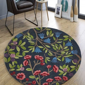 Bloemendecortapijt, bloemenrond tapijt, rondtapijt, bloemtapijt, slaapkamertapijt, woonkamertapijt, Arae-tapijt, home decortapijt, thuiscadeau