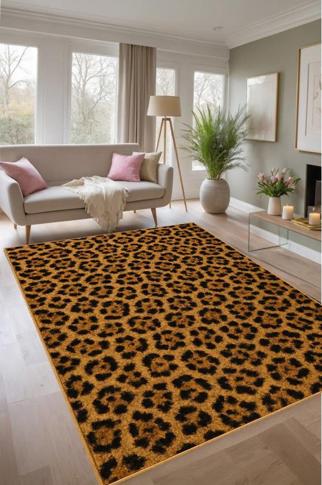 Leopard Print Rug: Exotic Safari Decor (multiple Sizes Available) - Etsy