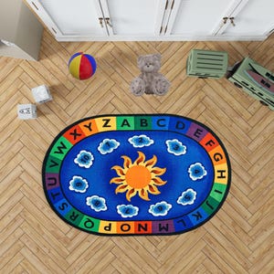 Educational ABC Phonics Rug: Colorful Alphabet and Numbers Classroom Mat image 3