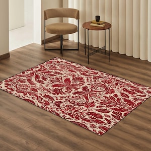 Flower Rug, Red Rug, Carpet Pattern Rug, Art Rug, Room Rug, Living Room Rug, Modern Rug, Style Rug, Popular Rug, Digital Rug, Printed Rug
