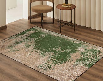 Trendy Patterned Rug - Washable with Non-Slip Backing