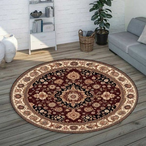 Bloemendecortapijt, rond vloerkleed bloemen, rond tapijt, bloementapijt, vloerkleed slaapkamer, woonkamertapijt, vloerkleed Arae, woondecoratietapijt, cadeau voor thuis