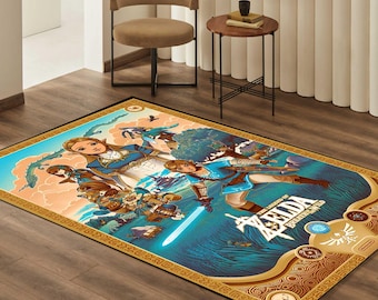Zelda Rug, The Legend of Zelda Rug, Zelda Shield Rug, Teen Room Rug, Game Room Rug, Gaming Room Rug, Zelda Themed Rug, Custom Rug, Non Slip