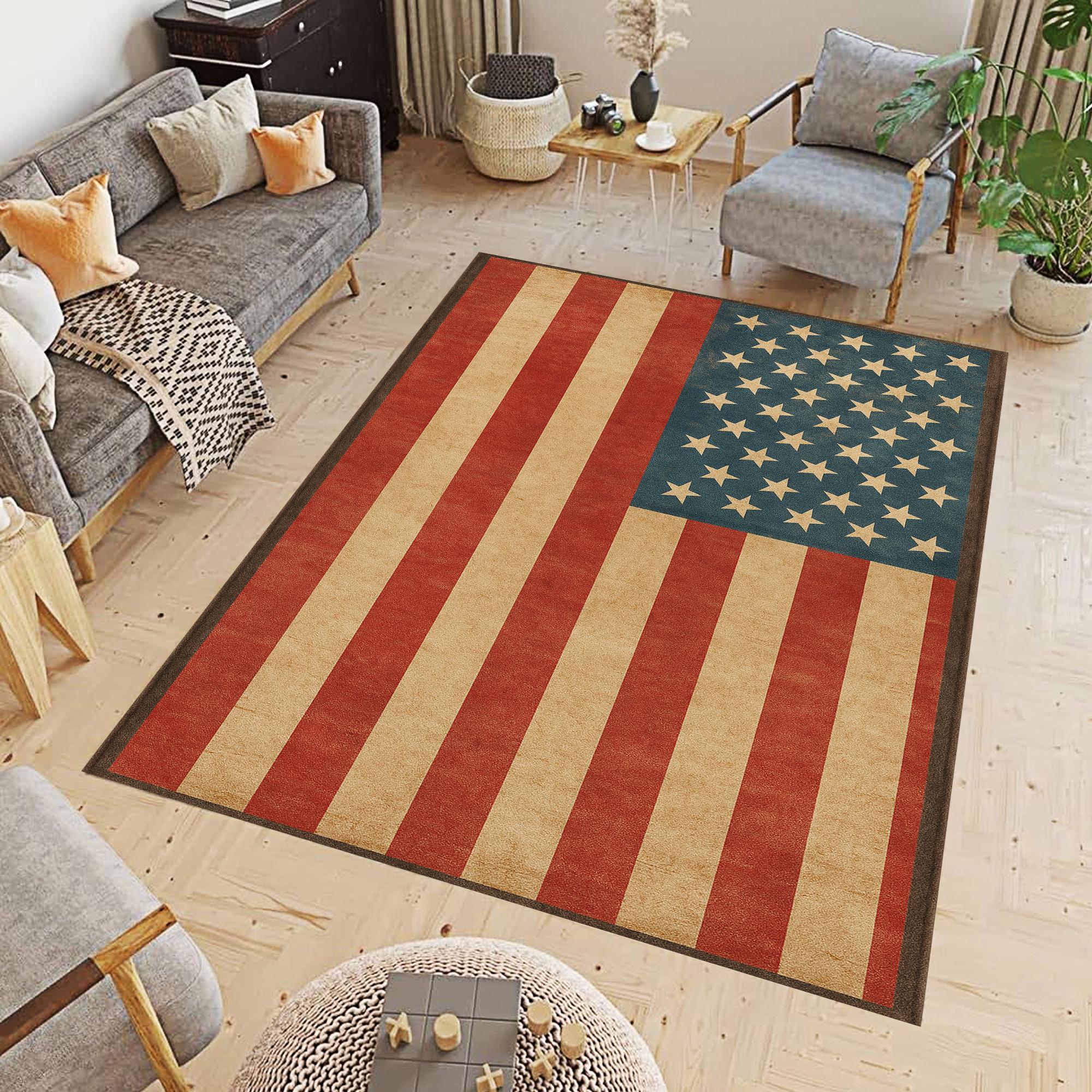 American Flag Rug: Vintage Patriotic Style (various Sizes Available) - Etsy