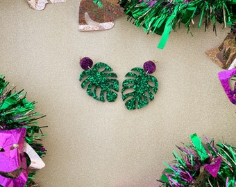 Monstera Gras Earrings - PRE-ORDER