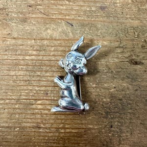 Vintage Bunny 925 Silver Brooch