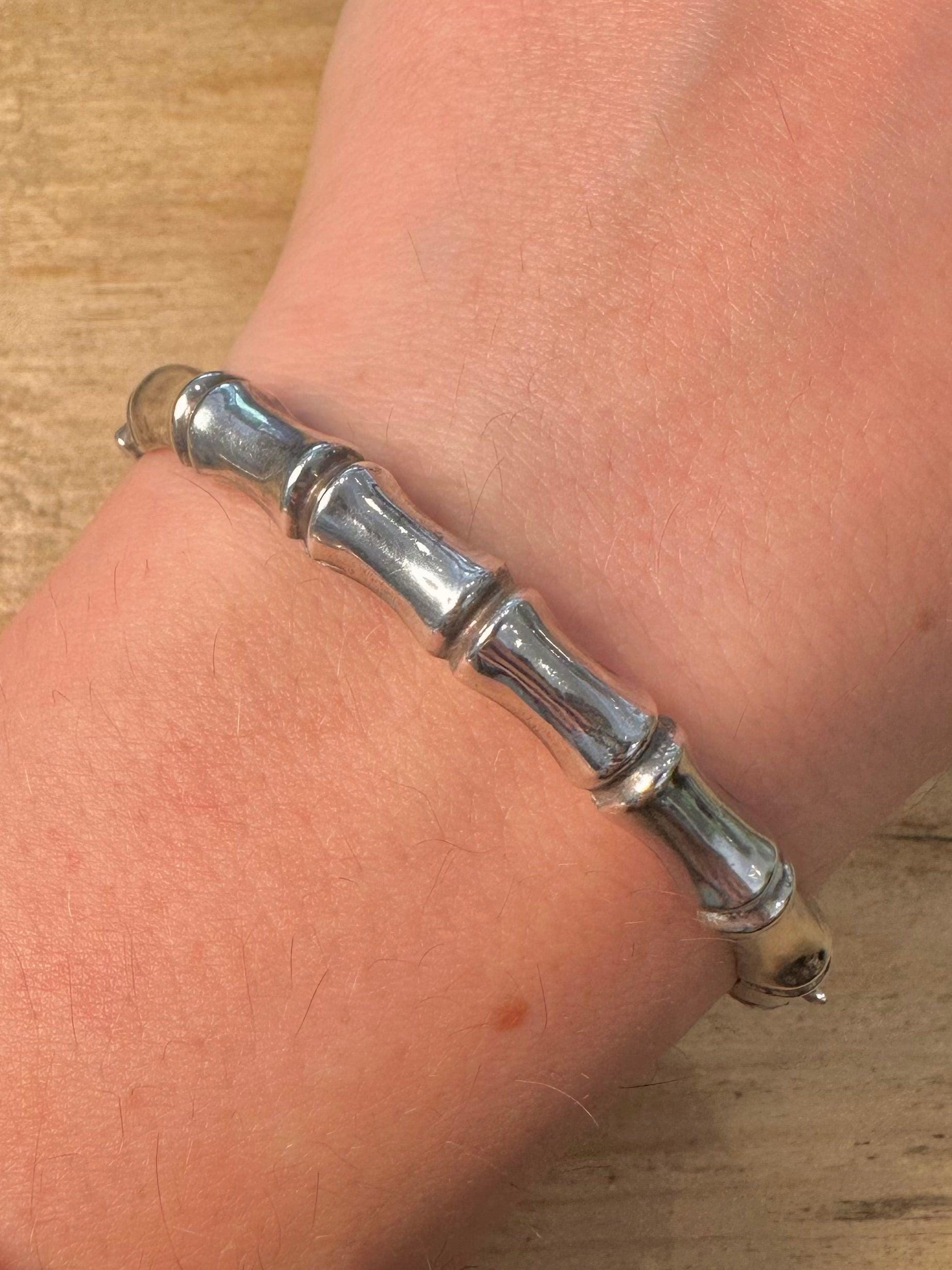 【超希少】BambooHosebit Bracelet / Gucci Vintage GUCCI 925 Sterling Silver Bamboo Horse Bit Bracelet
