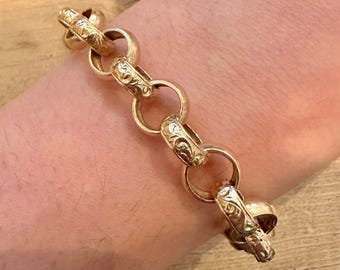 9ct Yellow Gold Figaro Curb Bracelet – 7.5 Inch – UK Hallmarked – Old English Jewellers