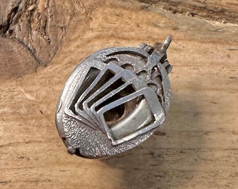 Vintage Toilet Playing Cards Articulated 925 Silver Charm Pendant