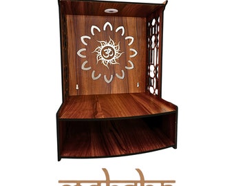 Mandir, Home Decor Beautiful Wooden Pooja Stand for Home, Pooja Ghar, Hindu Items,