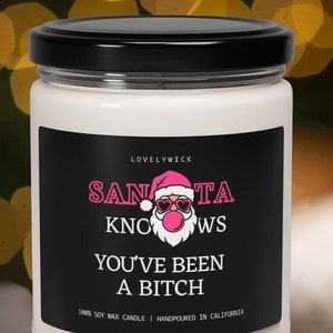 Funny Christmas Soy Candle – Santa Knows, Gag Gift