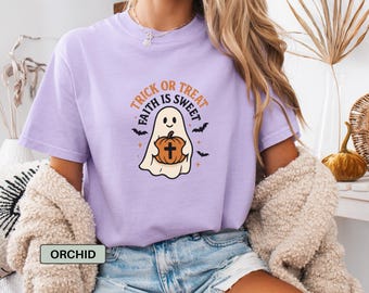 Christian Halloween Shirt, Holy Ghost Fall Christian Apparel Tshirt, Faith Based Gift Funny Christian Halloween Gift Tee, Comfort Colors