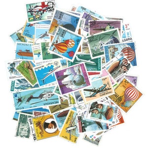 AVIATION & BALLONS. 100 Different Used Stamps Pack. Good Condition. Large Size. Various Countries.