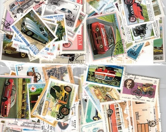 クラシックカー切手：カラフルな自動車の歴史、59枚セット