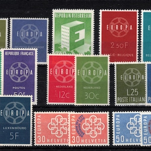 EUROPE (CEPT 1959). Complete Set (17 Stamps / 8 Countries) MNH. High Catalogue Value.