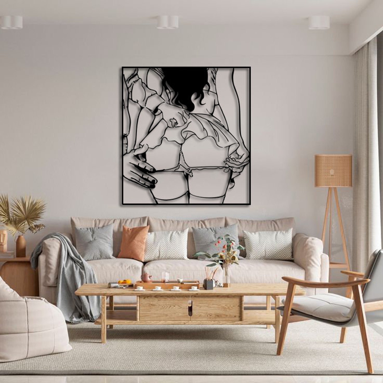 Bdsm Erotic Metal Wall Art, Spanking Ass Sex Art, Girlfriend Gift, Submissive Above Bed Decor, Naked Woman Bedroom Art, Female Butt Wall Art image 4
