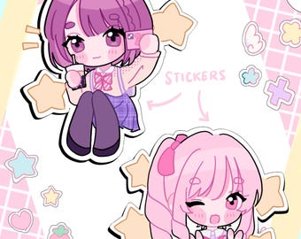 Pegatinas de Project Sekai Mizuki y Ena
