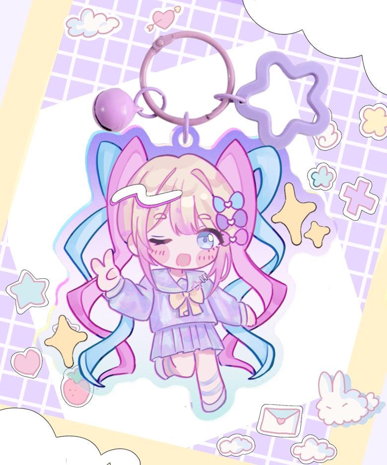 Angel-heart 希少NYAMY ニャーミー　ニーヤ　かなり可愛い Needy Streamer Overload K-angel Acrylic Keychain - Etsy