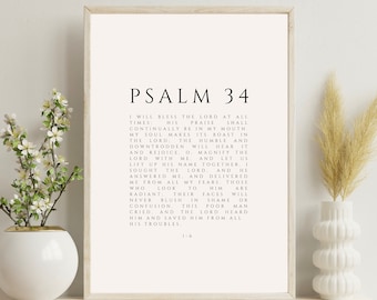 Psalm Digital Print | Christian Wall Art | Biblical Wall Decor