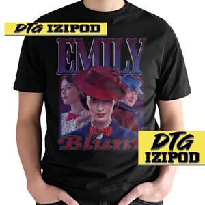 Emily Blunt Shirt Aktris Vintage Classic Retro Tshirt Long Sleeve Short Unisex Bestseller Design Graphics Tee Youth Adult Gift Bootleg
