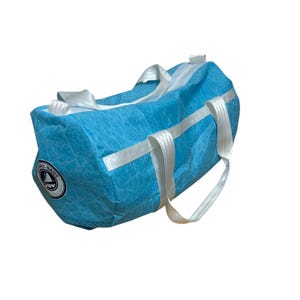 Medium Duffel Bag - Blue with White