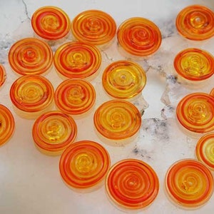 20 Tangerine Slim Discs Orange handgemachte Glasperlen by Beadfairy Lampwork Bild 2