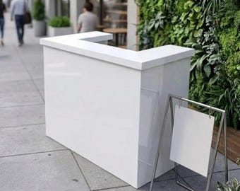 Foldable portable bar, mobile bar station with ice rack.