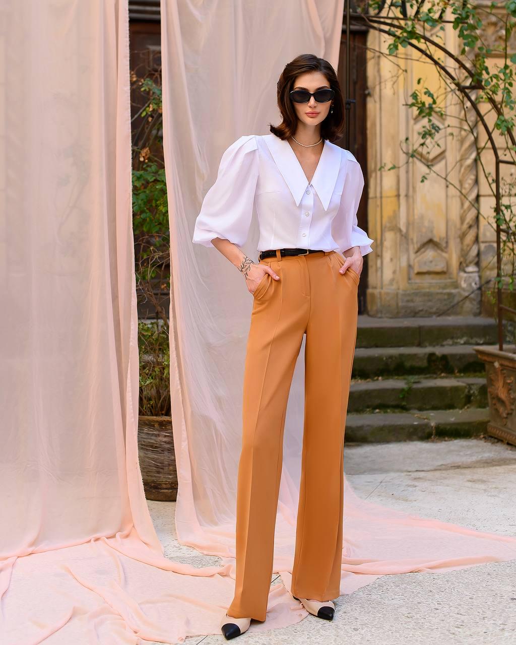 Wide Leg Trousers with Statement Zip in Black